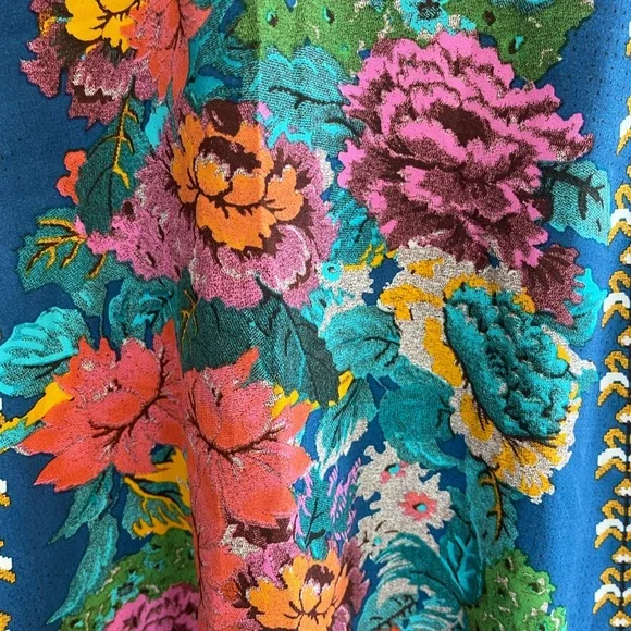 FARM Rio Teal Floral Embroidered Midi Dress - Picture 4 of 8